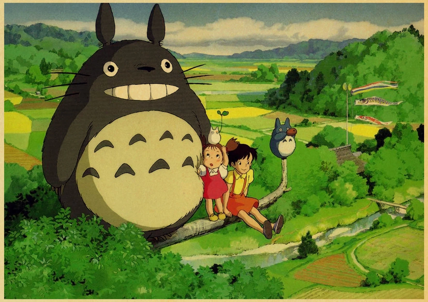 Тоторо Hayao Miyazaki аниме мой сосед постер тоторо для декора комнаты крафт бумага