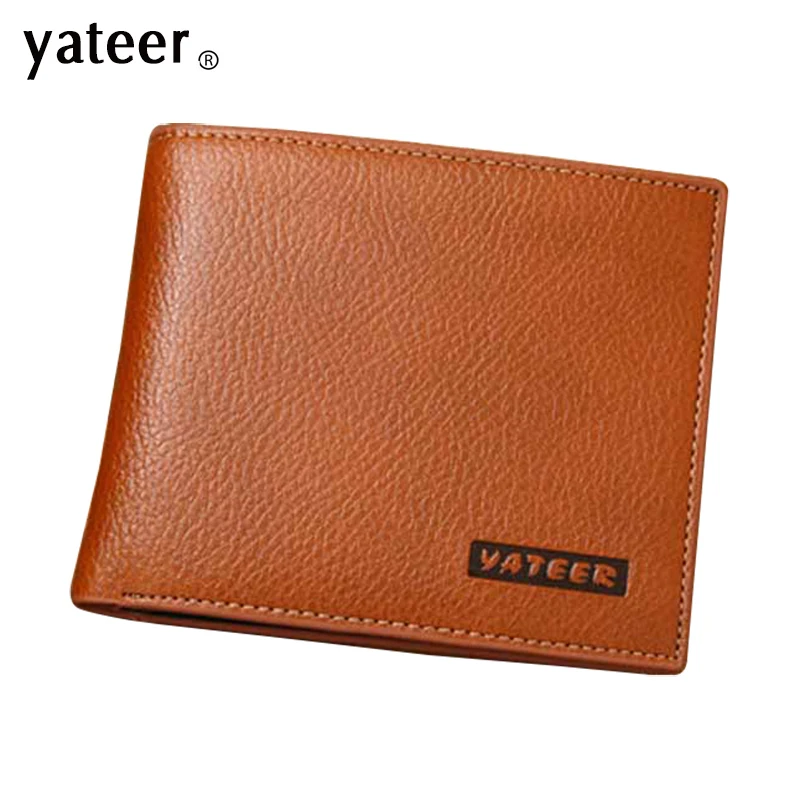 Повседневный кошелек из натуральной кожи для мужчин бумажники двойного сложения