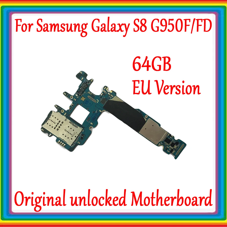 64 ГБ версия ЕС для Samsung Galaxy S8 G950F G950FD G950U G955F G955FD G955U материнская плата 100%