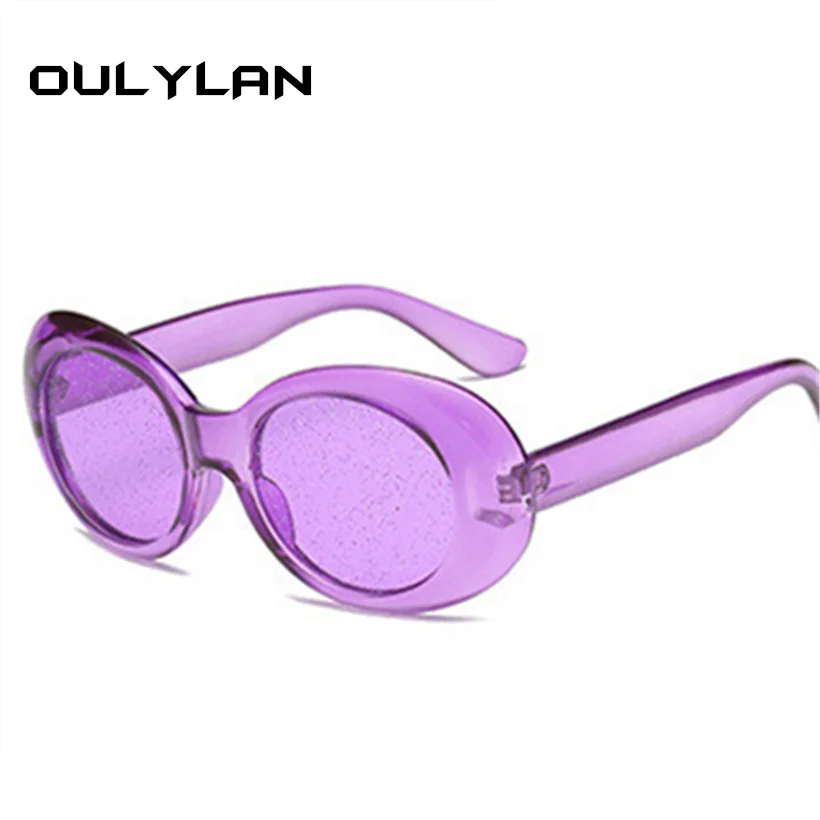 Oulylan Vintage Clout Goggles Sunglasses Men Women Retro Tint NIRVANA Kurt Cobain Sun Glasses Ladies Clear Small Oval Glasses