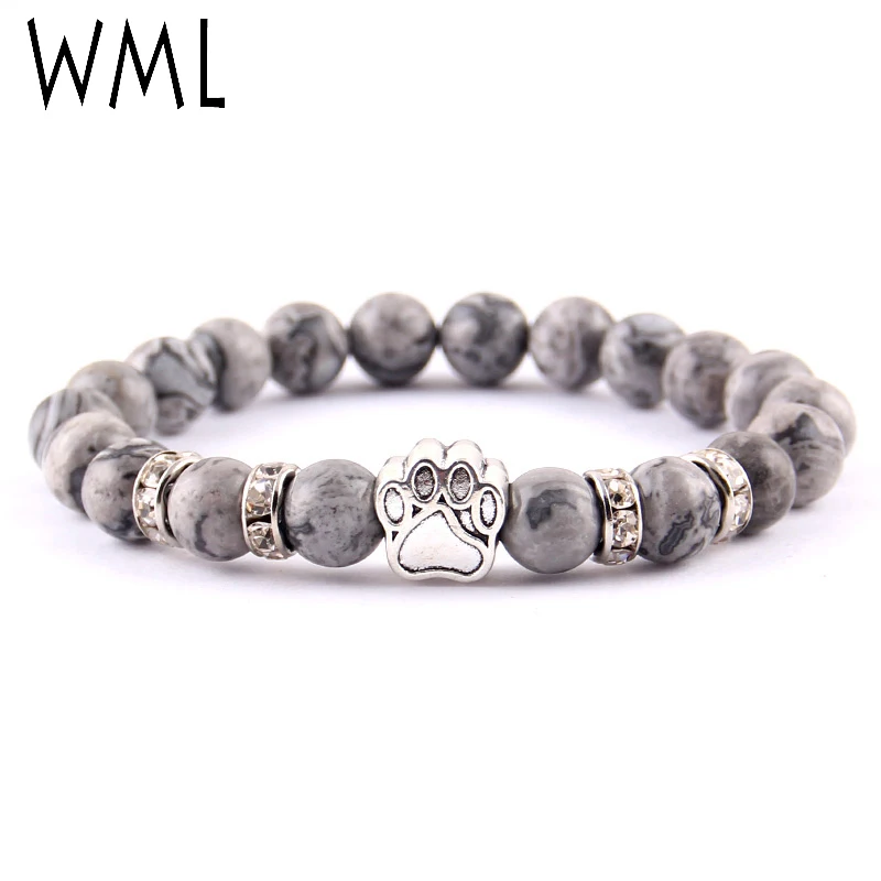 WML Йога Энергия бисером Кошки Собаки домашнее животное амулет лапа мужчины