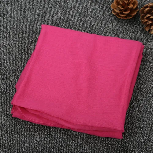 rose red ZFQHJJ, 10 шт./лот, Женский хлопковый шарф, однотонный, мусульманский хиджаб, шарфы, шали, палантины, палантин, глушитель, Echarpes, платок для женщин - Цвет: rose red
