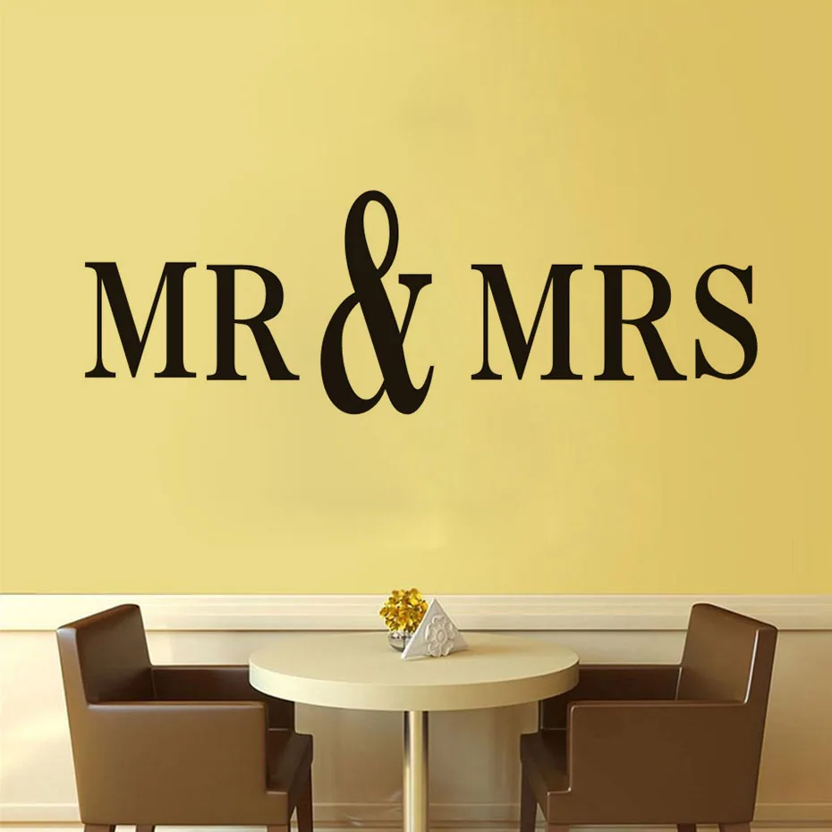 Дети Спальня Diy стикер стены Mr и Mrs домашний Декор Спальни съемные самоклеющиеся