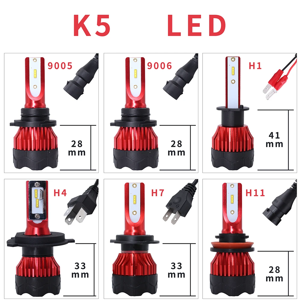 CSP LED Car Headlight Ampoule H7 H4 H1 H11 9006 9005 HB3 HB4 9012 HIR2 72W 10000LM 6500K 12V 24V Auto Headlamp | Автомобили и