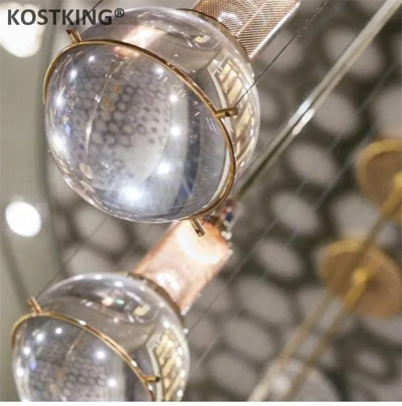 Хрустальный подвесной светильник K9 бриллиант светодиодная Современная медная