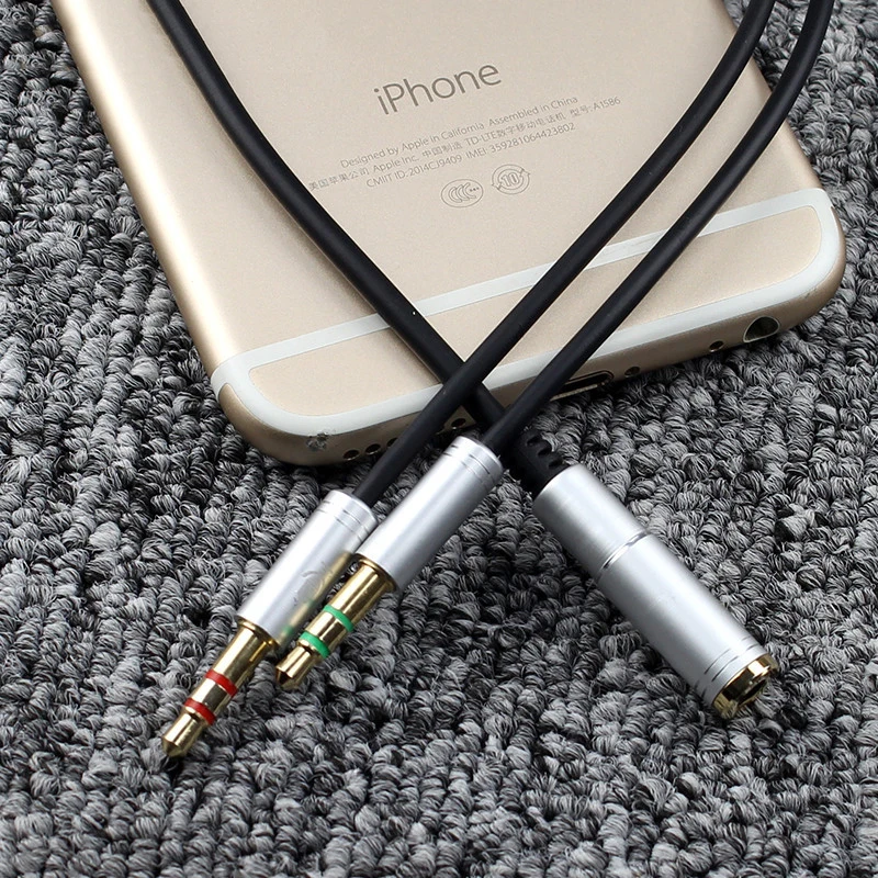 Аудиокабель адаптер 3 5 мм кабель для подключения микрофона к наушникам