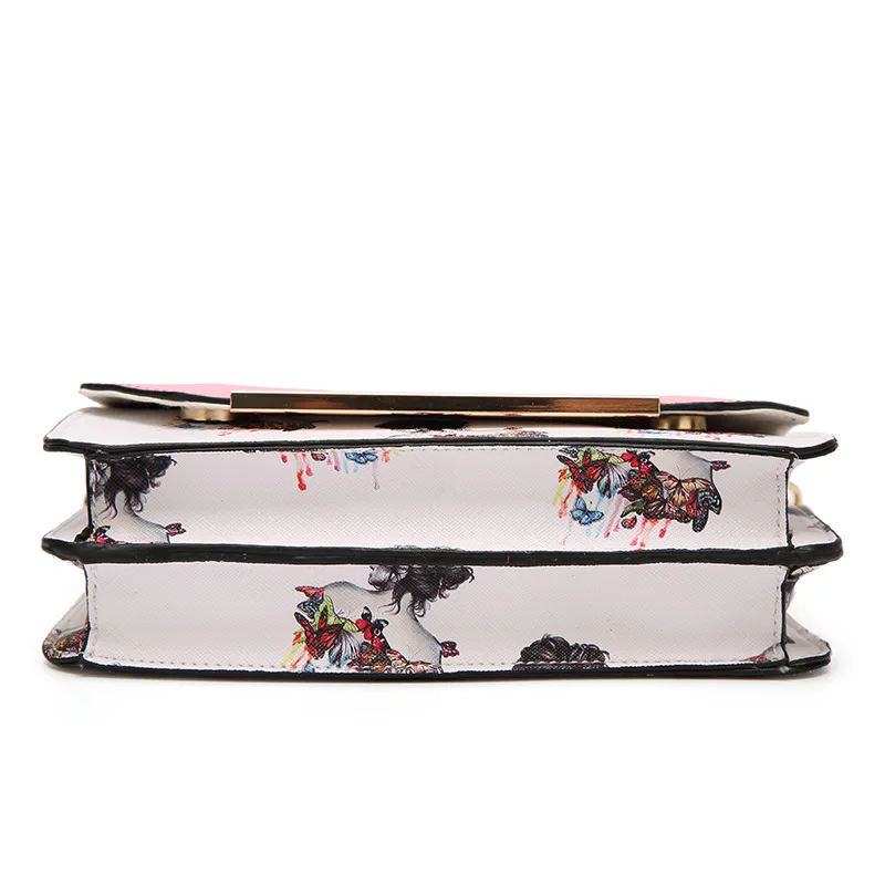 Новинка 2017 модная женская сумка-мессенджер с клапаном и принтом маленькая сумка