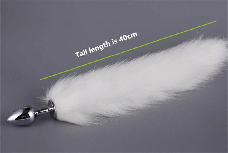Sexy White and Purple Plush Ear Fox Tail Metallic Anal Plug SM Cosplay Adult Games Couple Flirting Sex Toy Products | Красота и