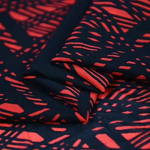 Black stripe on red botton 60% silk stretch chiffon blended fabric 12momme SCF045 | Дом и сад