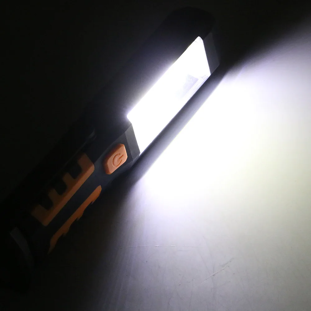 Светодиодный фонарик с белым + красным светом рабочий светильник подставка COB