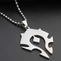 men and women game player popular necklace stainless steel world tribal logo charm pendant necklace game logo symbol necklace