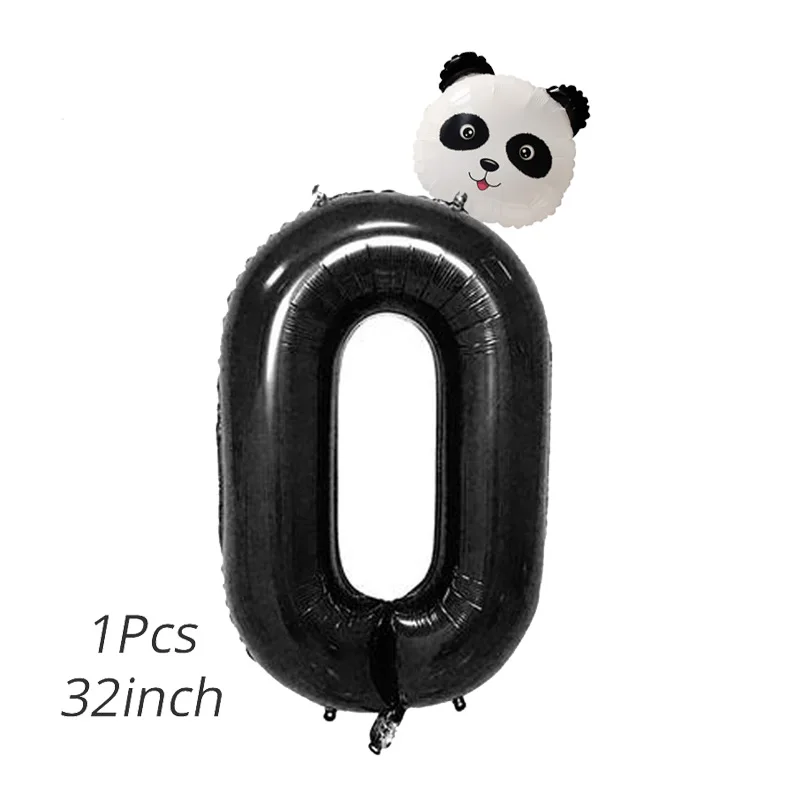 number balloon set 0 Cyuan Panda вечерние украшения животные панда бумажная тарелка на день рождения чашка баннер детский душ День Рождения украшения Детские цифры воздушные шары - Цвет: number balloon set 0
