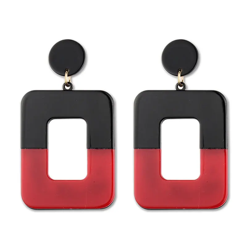 2018 новые корейские стильные цветные квадратные акриловые Висячие серьги для