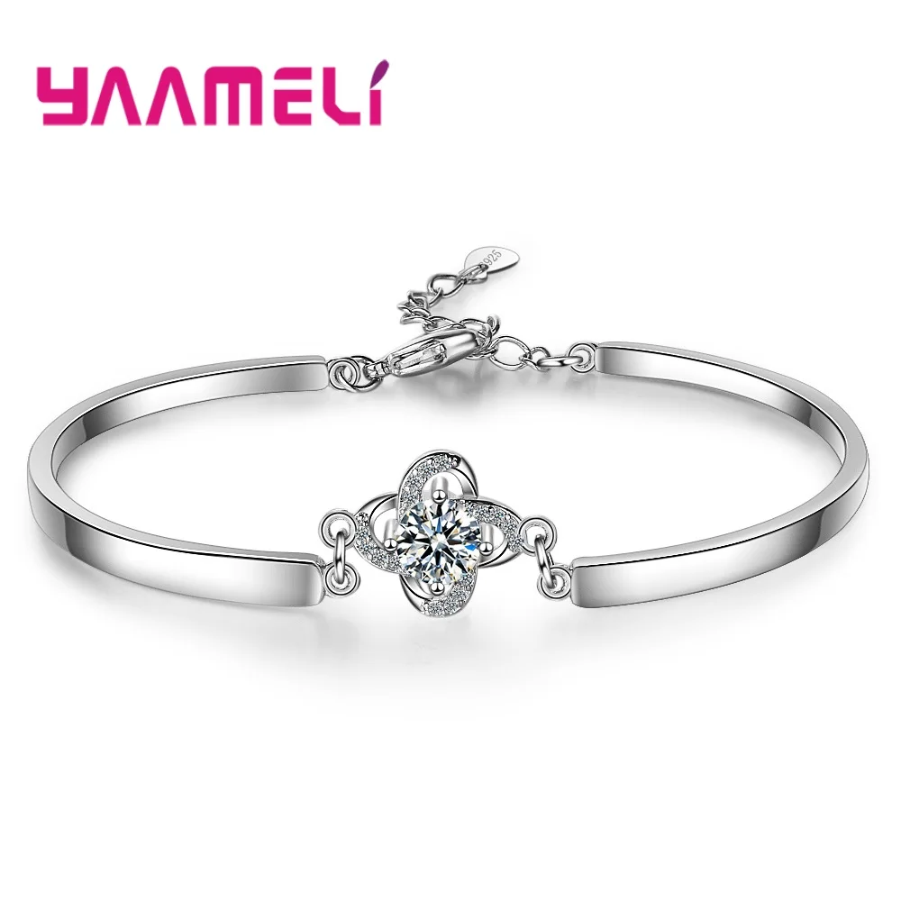 Женский браслет из серебра 925 пробы с подвеской в виде капли воды|Гибкие и жесткие