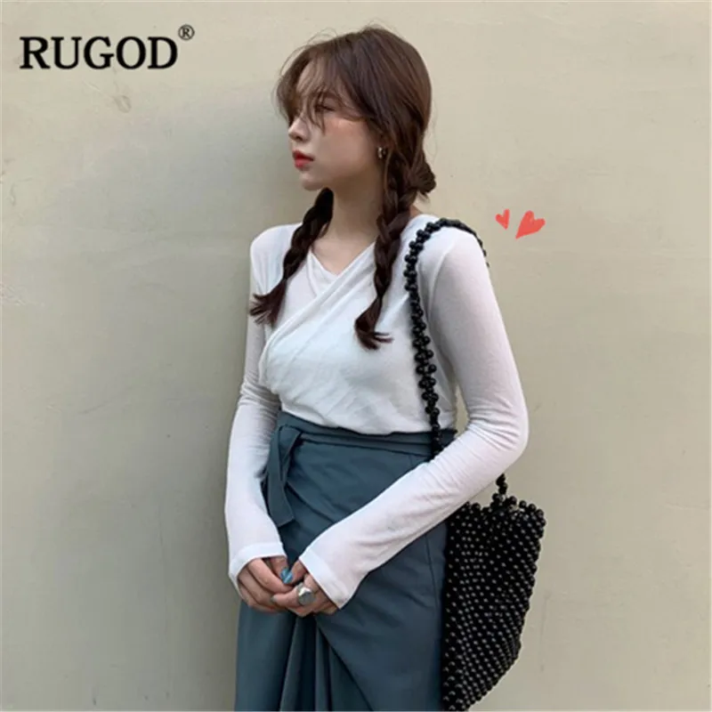 RUGOD/Женские однотонные юбки с высокой талией асимметричные длиной до щиколотки
