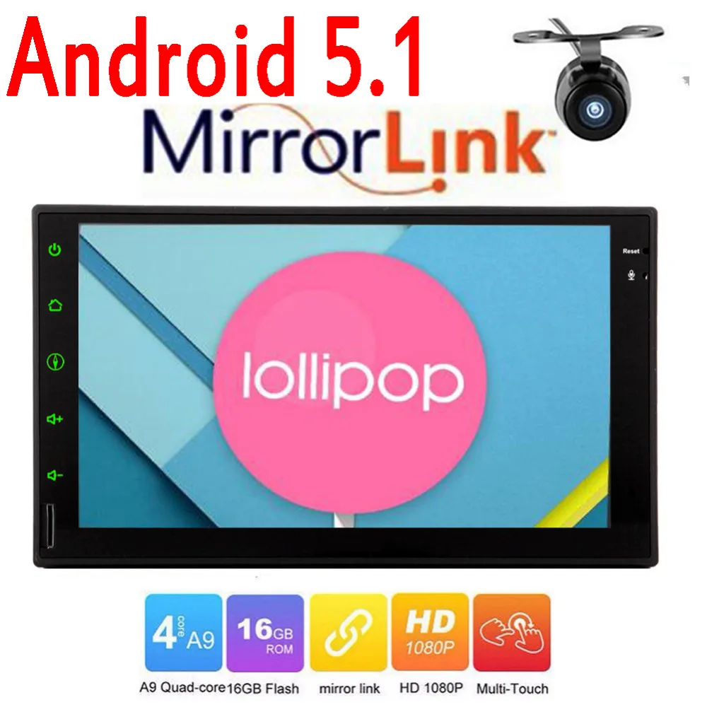 7010b Android 5.1 В тире double 2 дин Авторадио GPS навигатор плеер аудио HD touch Экран Wi Fi