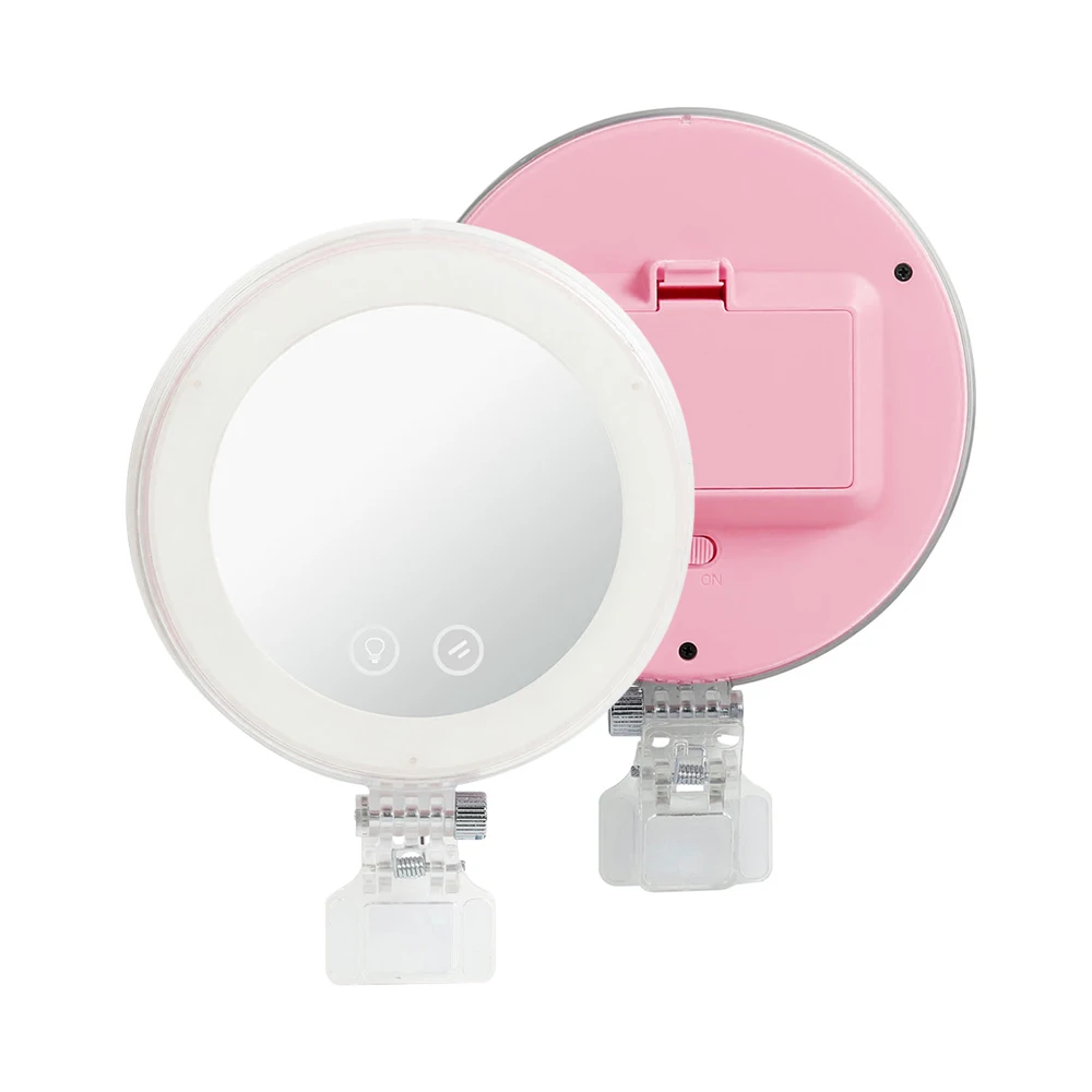 Розовый YONGNUO YN-08 смартфон мини кольцевой свет светодиодный селфи круглый светильник 3200 K/5500 K двухцветная температура+ макияж зеркало для iPhone huawei - Цвет: Розовый