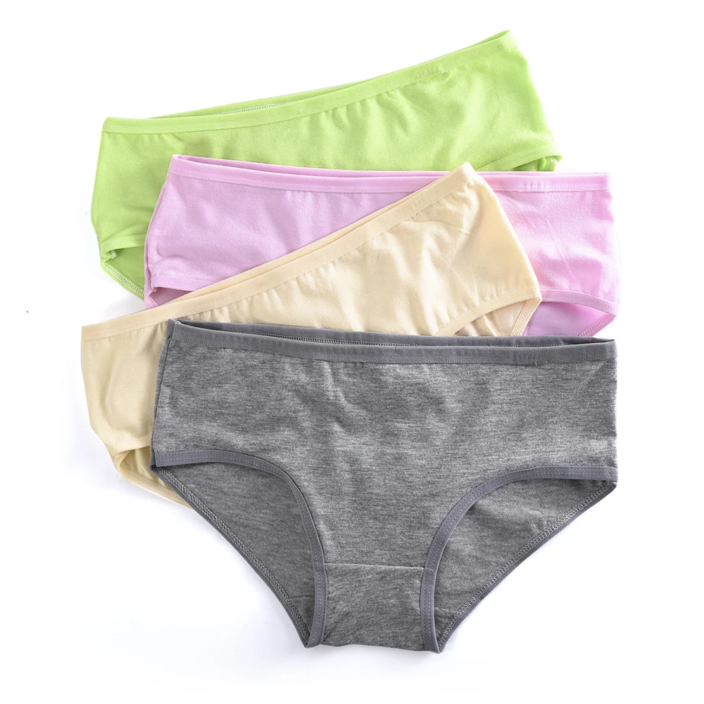 4 шт./упаковка трусы ярких цветов из мягкого хлопка для девочек-подростков | Мать и