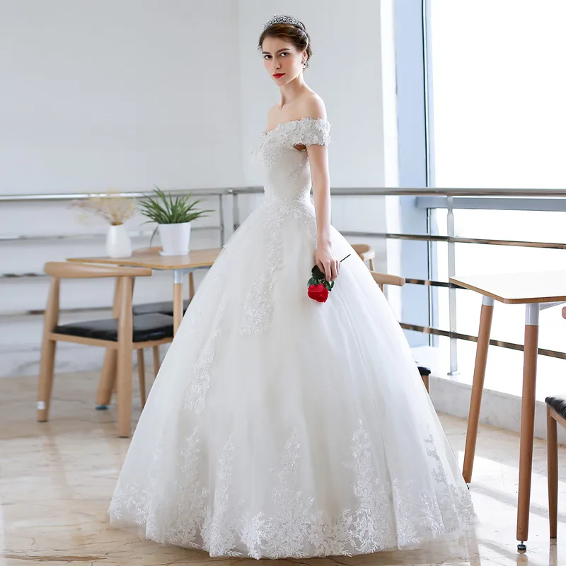 QQ Lover 2019 новое бальное свадебное платье с цветочной аппликацией на заказ Vestido De Noiva