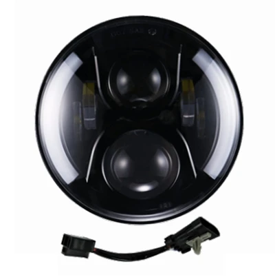 Only Black Light Marlaa " дюймовый круглый светодиодный фонарь дальнего и ближнего света с 7" кронштейном кольцо поддержка для мотоцикла - Цвет: Only Black Light