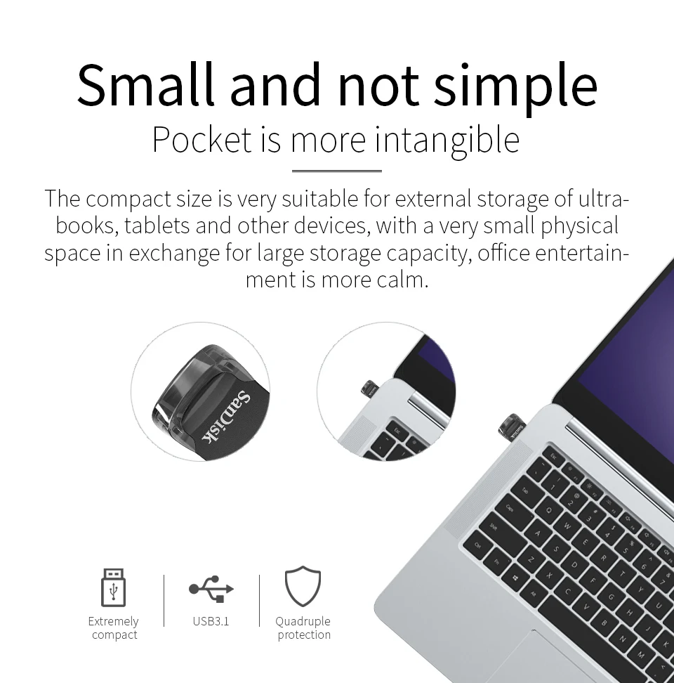 Высокая Скорость двойной флеш-накопитель SanDisk Fit USB флеш-накопитель 64Гб CZ430 16 Гб мини USB флэш-накопитель 3,1 до 130 МБ/с. флеш-накопитель 32 Гб 128 Гб карта памяти