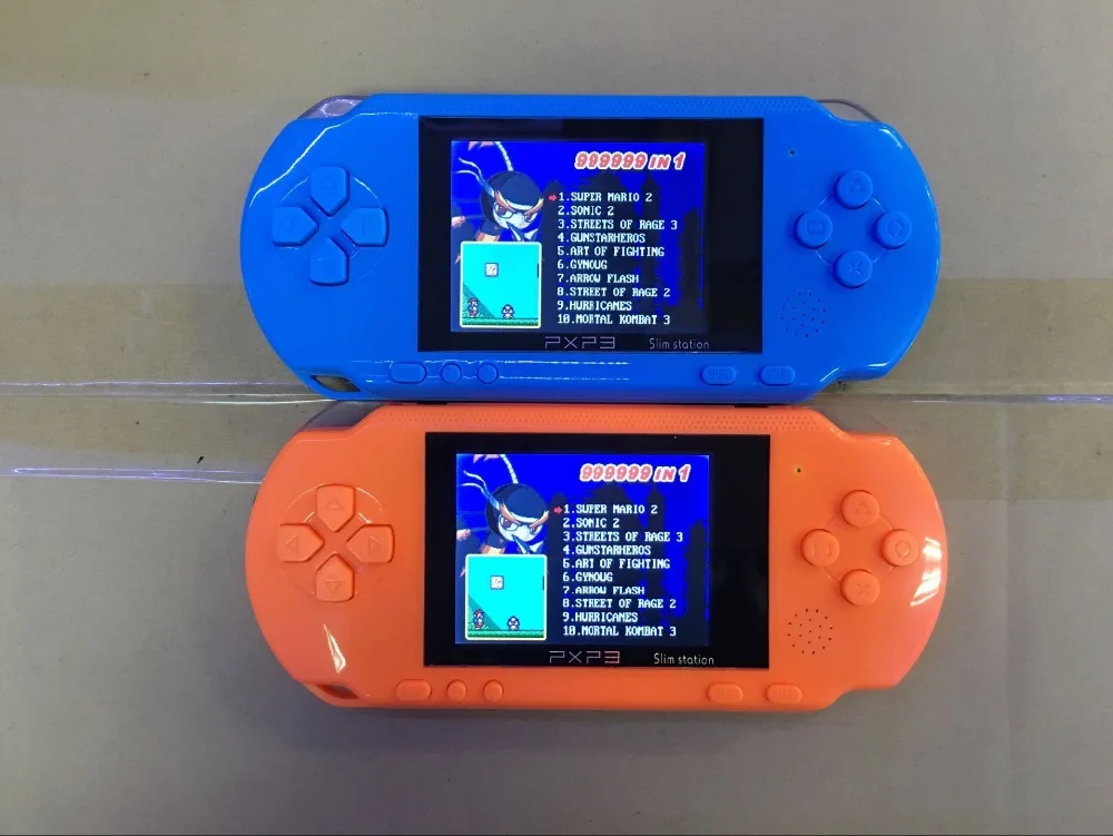 Новый 3-дюймовый 16 бит PXP3 Ручной игровой плеер игровая консоль с av-кабелем + 2