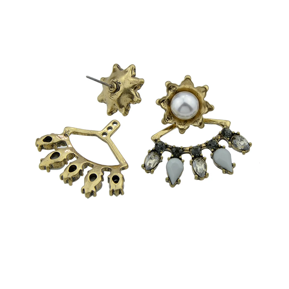 Ретро ювелирные изделия Античное золото Цвет со стразами и имитация-жемчужина