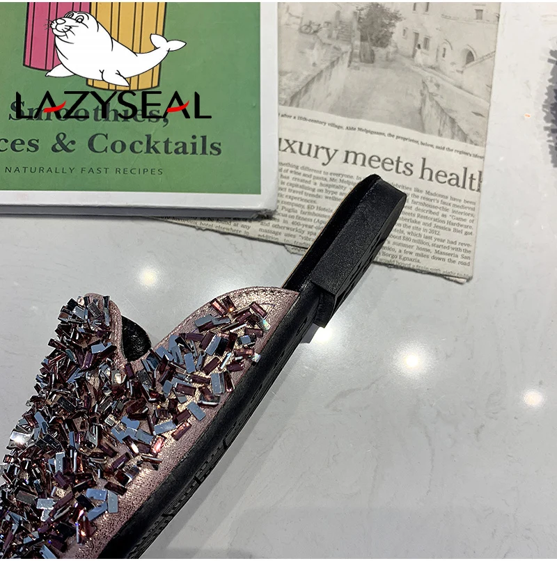 LazySeal/женские тапочки с острым носком; шлепанцы с кристаллами; женские роскошные Тапочки; женские шлепанцы; женская обувь для улицы; женские шлепанцы
