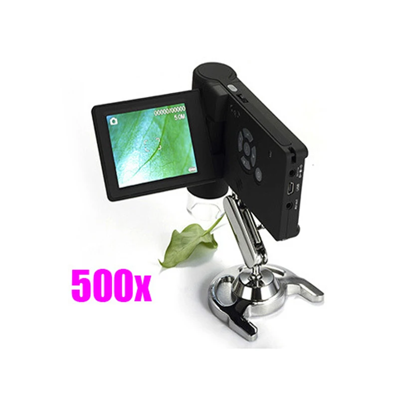 Мобильный портативный цифровой микроскоп DV/TV/USB 500X 5.0MP 8 LED 3 ''ЖК дисплей sd