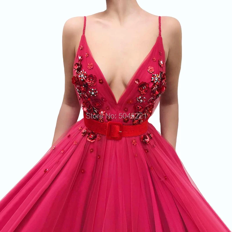 Custom Made Sleeveless V-Neck Formal Evening Dresses Flowers Beading Dubai Party Gowns Kaftans 2019 Turkish Islamic Prom | Свадьбы и