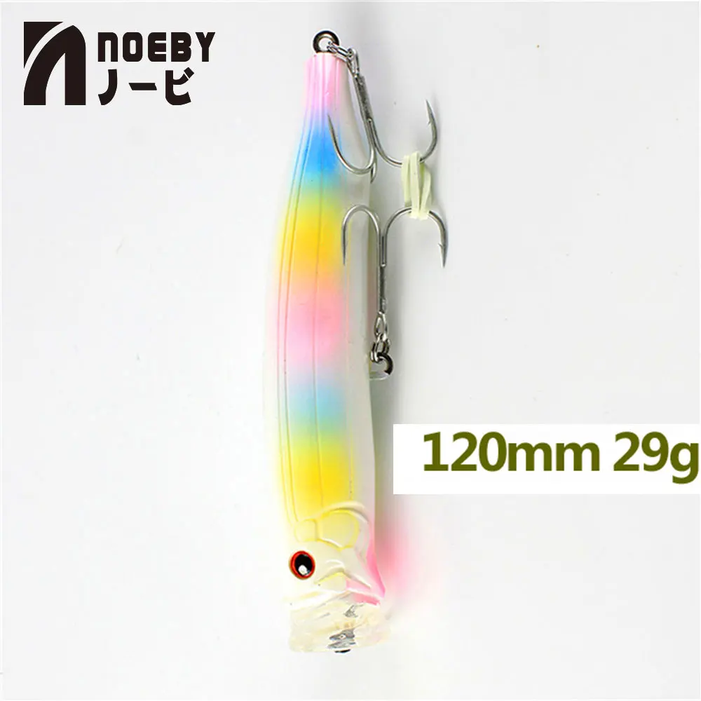 NOEBY Fishing Lures 120mm/29g Artificial Bait Hard Popper Lure VMC Fish Hooks Swimbait Sea Wobblers Tackle Pesca | Спорт и