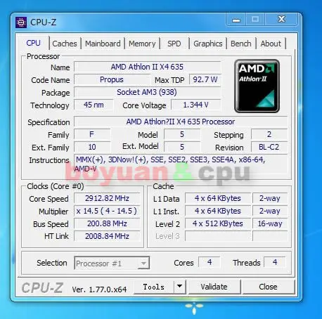 Процессор AMD Athlon II X4 635 2,9 ГГц четырехъядерный процессор ADX635WFK42GI/ADX635WFK42GM Socket AM3