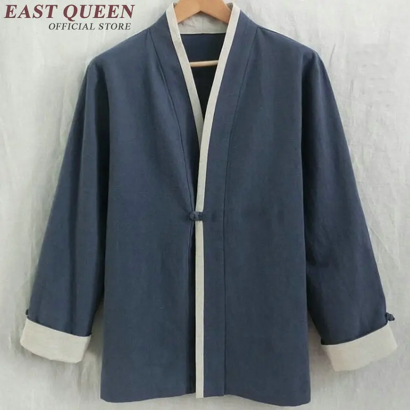 Традиционная китайская одежда для мужчин куртки пальто топ с воротником стойкой