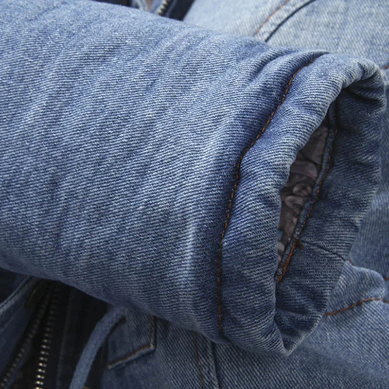 Новое Зимние Пальто Для Женщин Джинсовый Пуховик Из Большого Искусственного