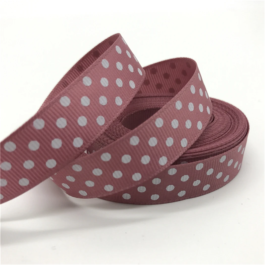 5Yards/Lot 5/8&quot 15mm Ribbon Grosgrain Printing Polka Dots Hair Bow Wedding Christmas Decoration Polyester DIY Sewing | Дом и сад
