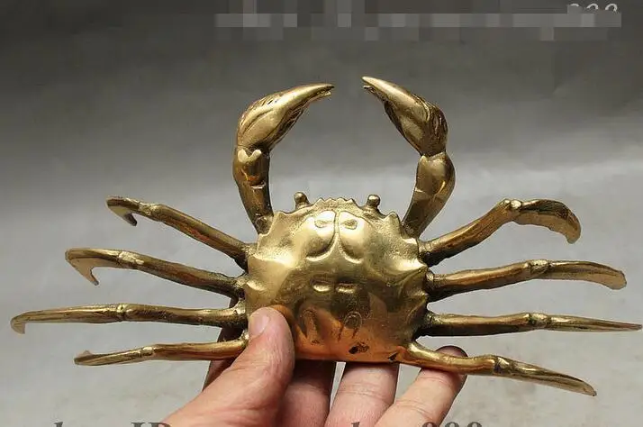Народный китайский латунный по феншуй восемь ножек краб благоприятная статуя