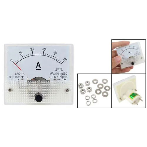 

5 Pcs Wholesale 85C1 DC 0-50A Rectangle Analog Panel Ammeter Gauge
