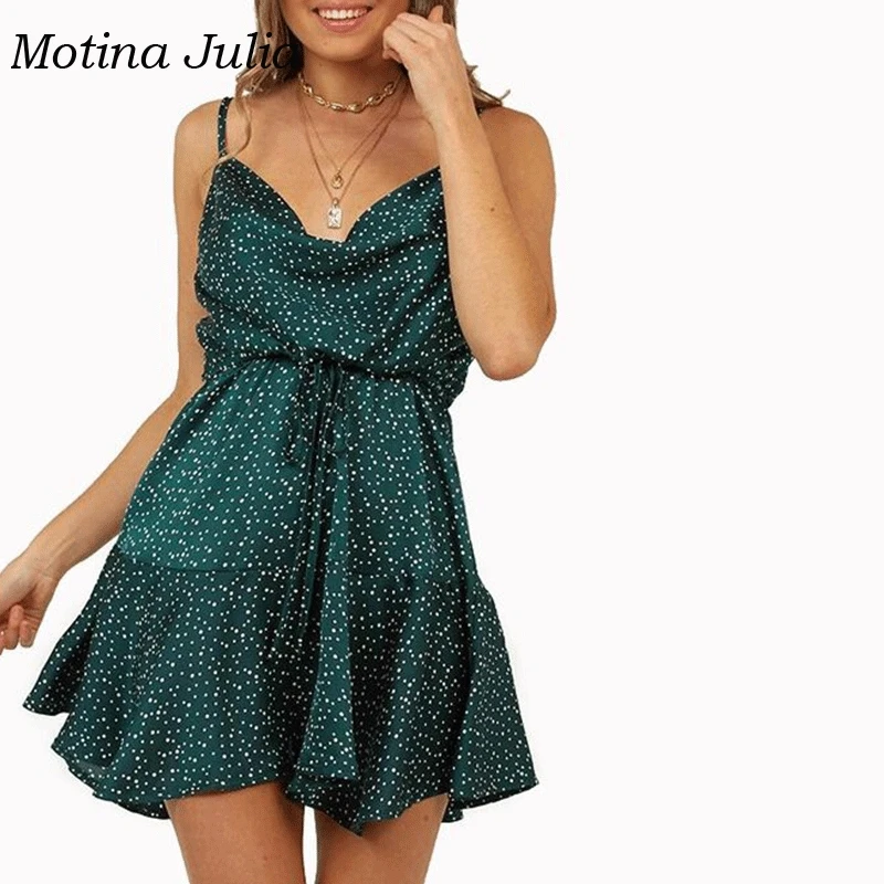 Motina Julia 2019 летнее платье в горошек женское большой маятник бохо Пляжное женские