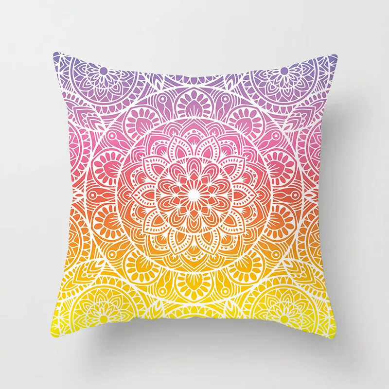 Цветная серия Мандала Fuwatacchi чехол для подушки с градиентным цветущим цветком