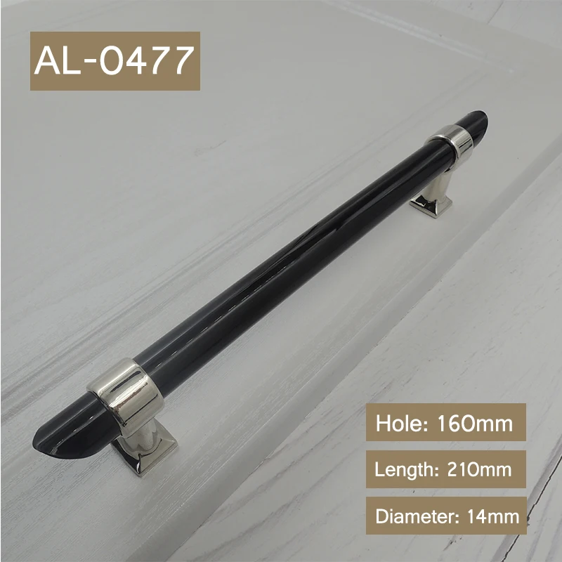 AL-0477-SS160 Черная акриловая ручка для шкафа и ручки для комода, выдвижная ручка для ванной комнаты, ручка для шкафа с розовым золотом/серебром - Цвет: AL-0477-SS160