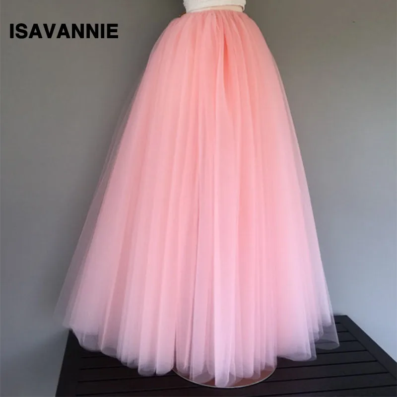 Макси юбка 6 слоев Тюлевая Премиум сшитая с эластичной длиной 100 см длинная