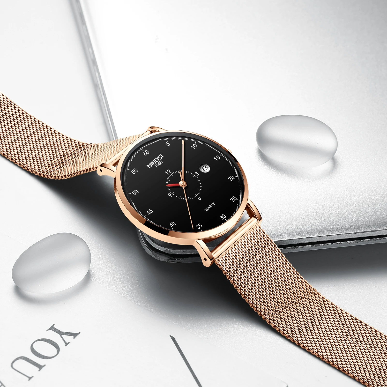 Часы наручные NIBOSI Мужские кварцевые брендовые Роскошные водонепроницаемые