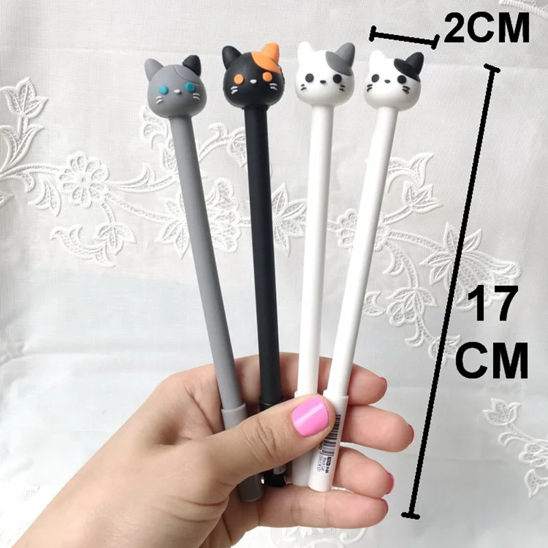 7 шт./лот гелевая ручка Kawaii cat с милыми черными чернилами ручки для письма