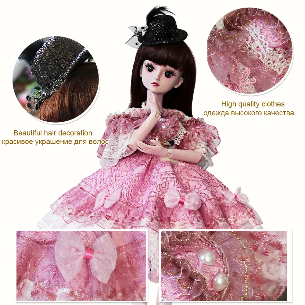 UCanaan 23 6 дюймов BJD куклы с 19 шариковых суставов SD Одежда для кукол наряд обувь парик