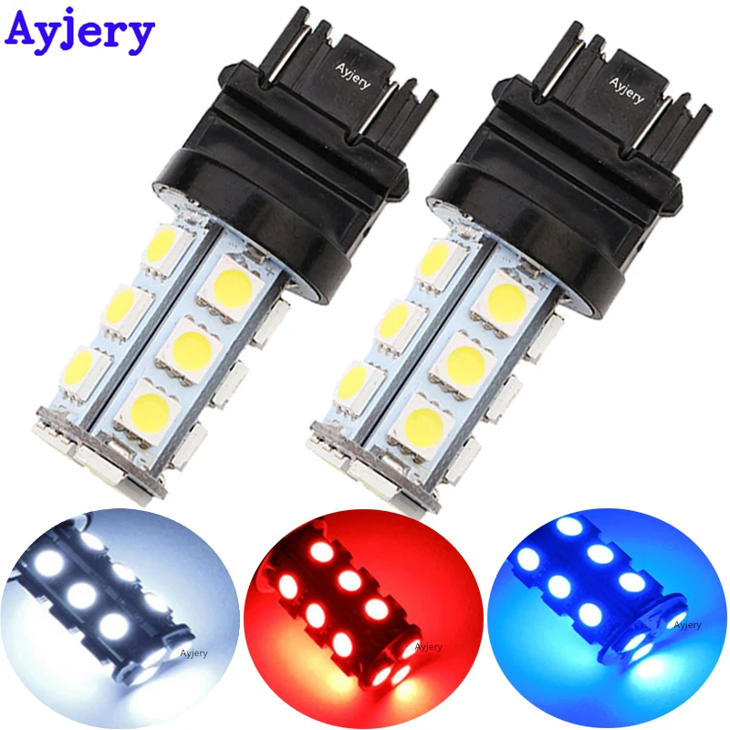 

AYJREY 50 шт. T25 3156 5050 чипы 18 светодиодов 18 SMD автомобисветильник фары Задний сигнал поворота 12 В DC белый автомобильный Стайлинг