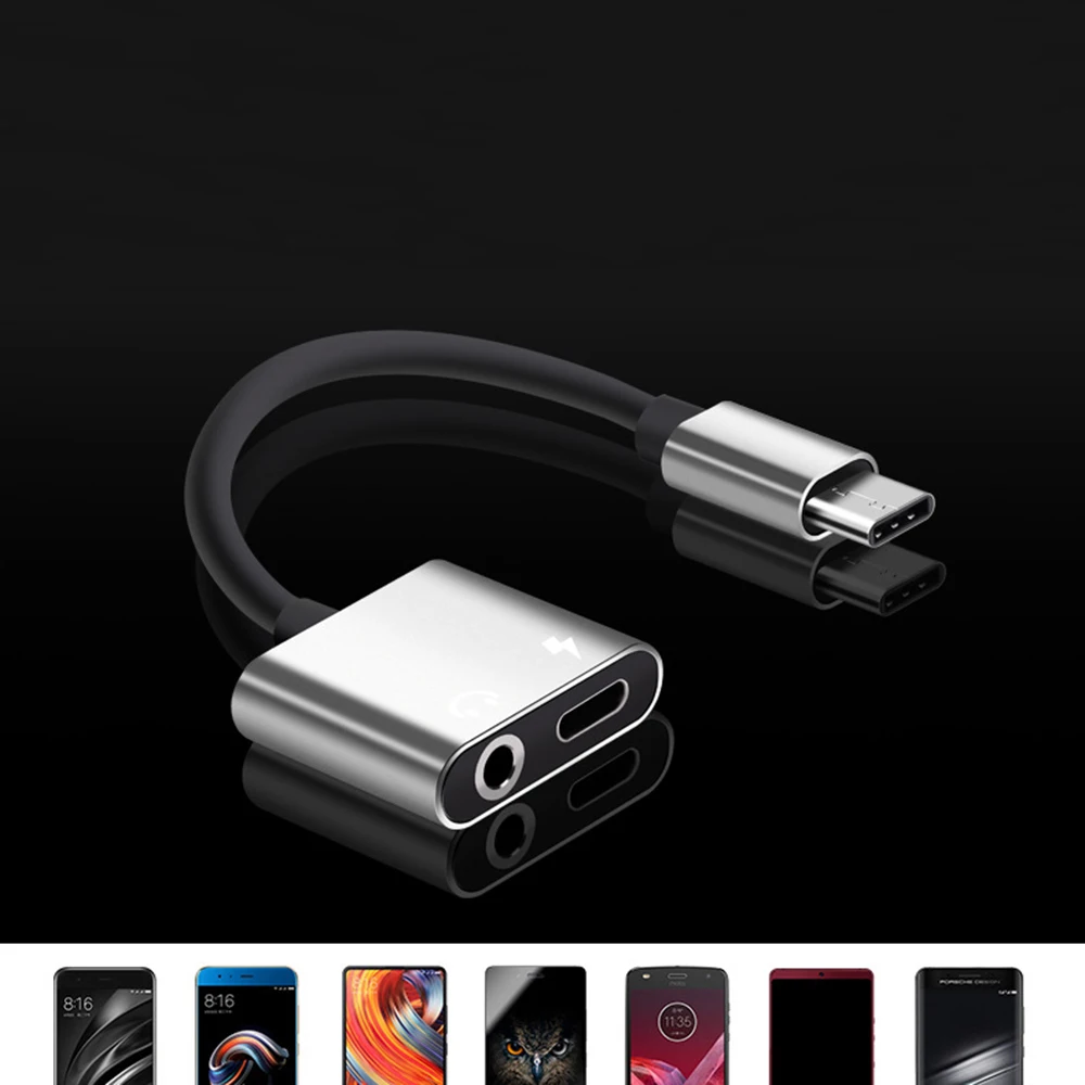 Переходник USB Type-C/3 5 мм 2 в 1 разветвитель кабель для зарядки и прослушивания