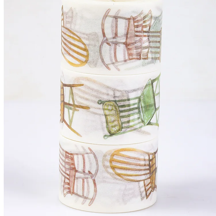 

1pc Cartoon Chair Washi Tape DIY Colorful Decorative Sticky Paper Masking Tape Self Adhesive Tape Scrapbook Tape