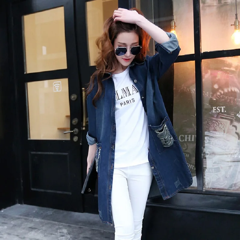 Весенняя и Осенняя куртка для беременных джинсовые рубашки хлопковая Свободная