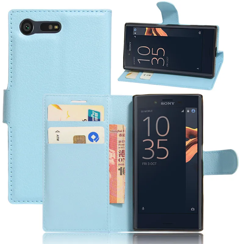 Чехол-Кошелек для Sony Xperia X Compact F5321 кожаный флип-чехол из ТПУ задняя крышка