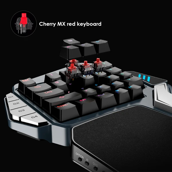 Cherry Red Keybord GameSir Z1 Одноручные игры RGB Blacklight механическая клавиатура битва док-станции консоли FPS игры для PUBG мобильных легенд ПК - Цвет: Cherry Red Keybord